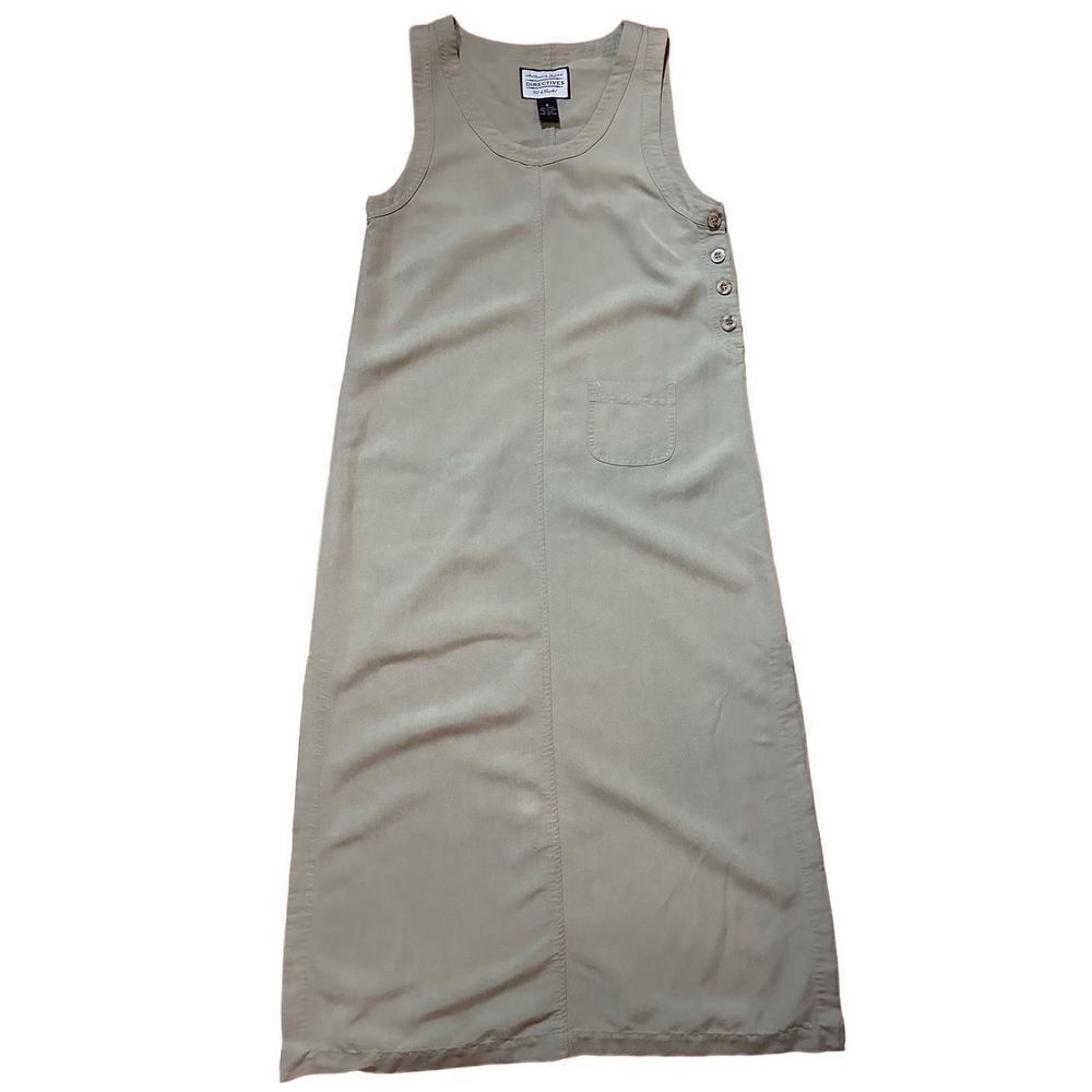 Vintage Directives Olive green sleeveless maxi dress lyocell sz S